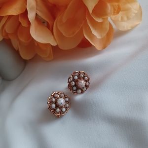 Vintage Copper Flaked Screw Earrings